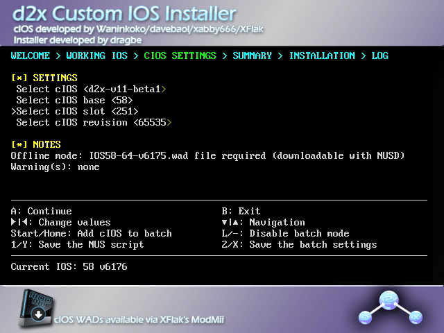 cIOS base 58 into slot 251.