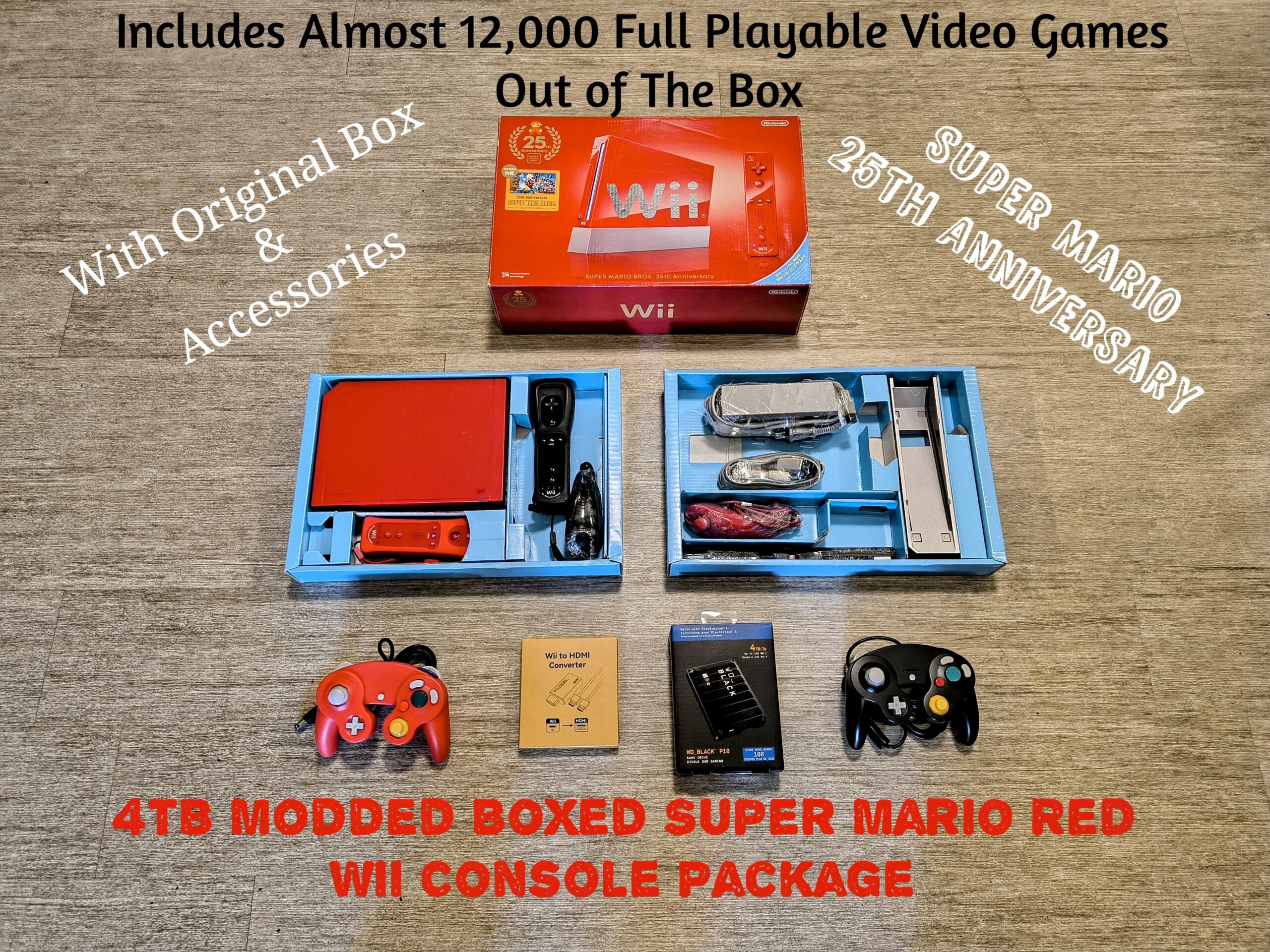 Wii 赤 マリオブラザーズ内蔵   Wii red 一式 Nintendo Wii Red Limited Edition Console Set New Super Mario
