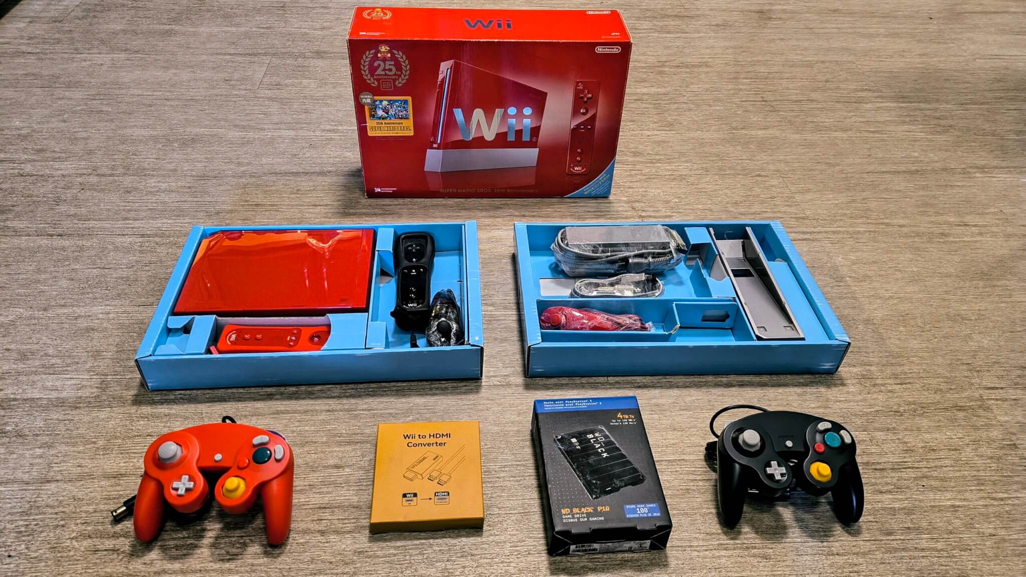 Super Mario Red Wii With Included Packaging and Contents.